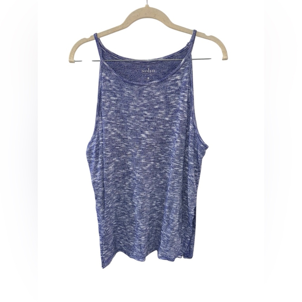 New‎ York & Company Blue Heathered Tank Top